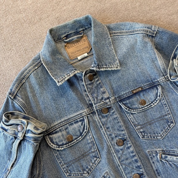 Hollister Jackets & Blazers - Hollister Sanforized Original California Denim Jean Distressed Jacket Size L
